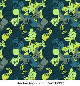 Fondo sin inconvenientes con patrones abstractos de dibujo a mano, formas.