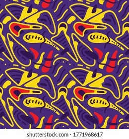 Seamless backdrop with abstract hand draw patterns.