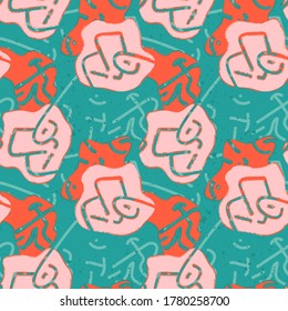 Seamless backdrop with abstract hand draw patterns.