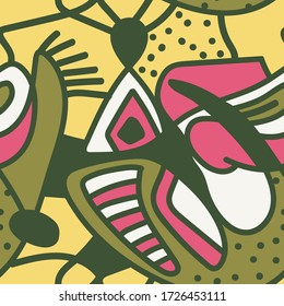 Seamless  backdrop with abstract hand drawn pattern.