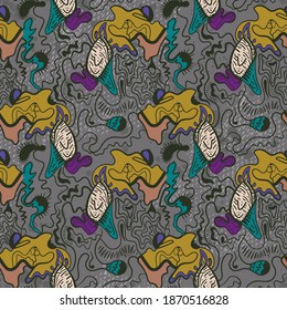 Seamless backdrop with abstract hand drawn unusual pattern