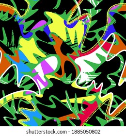 Fondo sin soldadura con formas abstractas dibujadas a mano y patrón de puntos de enrejado