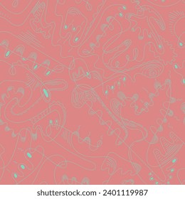 Seamless backdrop with abstract hand drawn patterns