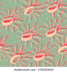 Seamless backdrop with abstract repeat bacteria