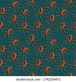 Seamless backdrop with abstract repeat bacteria