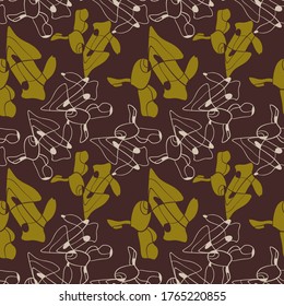 Seamless backdrop with abstract repeat unusual drawing. 