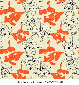 Seamless backdrop with abstract repeat unusual drawing. 