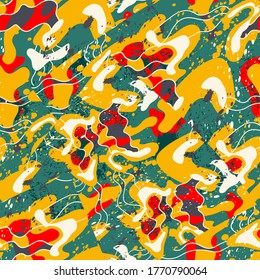 Seamless backdrop with abstract strange patterns, dots, spots.