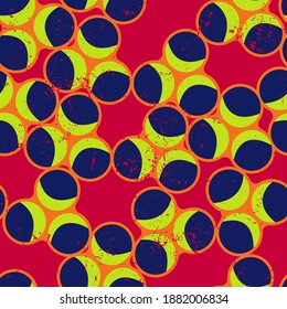 Seamless backdrop with chaotic circle shapes and grunge spots