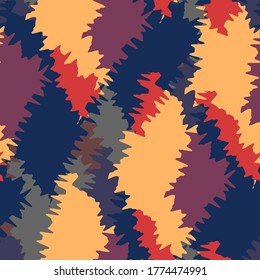 Seamless backdrop with colorful shapes. Pattern in boho style.