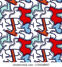 Seamless backdrop with creative freehand abstract pattern.