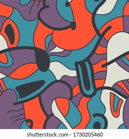 Seamless backdrop with creative freehand abstract pattern.