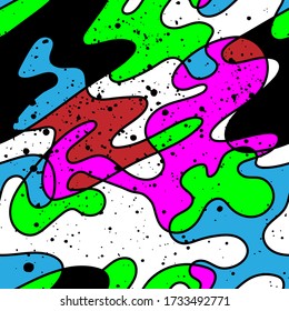 Seamless backdrop with hand draw abstract colorful pattern.
