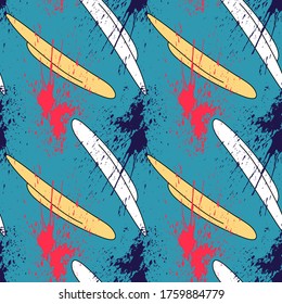Seamless backdrop with hand draw abstract shapes and grunge spots.