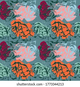Seamless backdrop with hand draw colorful patterns.