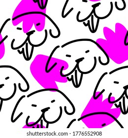 Seamless backdrop with hand draw dogs.