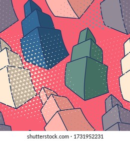 Seamless backdrop with hand draw pyramids.