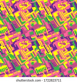 Seamless backdrop pattern with hand draw abstract urban pattrn.