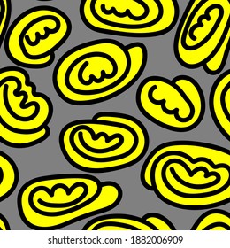 Seamless backdrop with twisted hand drawn elements line ears