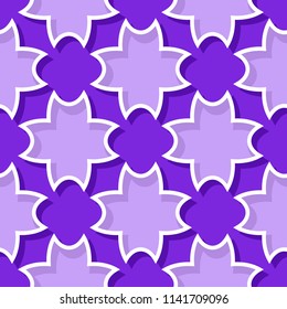 Seamless background with 3d floral violet and lilac elements. Vector illustration