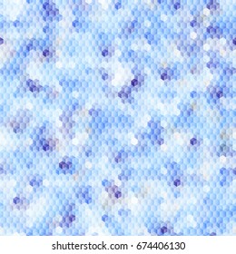 Seamless background. Abstract blue cubes geometric pattern in low poly style.