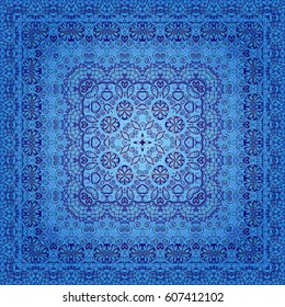 Seamless Background with Abstract Blue Tile Pattern. Eps10, Contains Transparencies. Vector