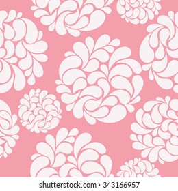 seamless background with abstract bright flowers on a pink background.vector illustration