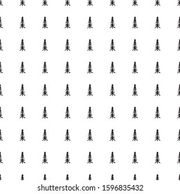 Seamless background with abstract christmas trees. Simple pattern for your design. Black and white illustration