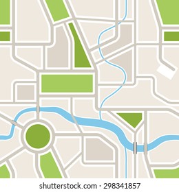 Seamless Background Of Abstract City Map 