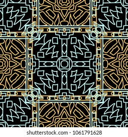 Seamless background.  Abstract color background for paper or cover. Abstract geometrical ethnic ornament with northern motifs. Vector texture.