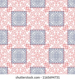 Seamless background.  Abstract color background for paper or cover. Abstract geometrical ethnic ornament with northern motifs. Vector texture.