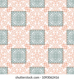 Seamless background.  Abstract color pattern for paper or cover. Abstract geometrical ethnic ornament with northern motifs. Vector texture.