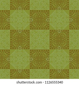 Seamless background.  Abstract color pattern for fabric or paper. Abstract geometrical ethnic ornament with northern motifs. Vector texture.
