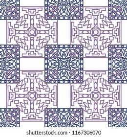 Seamless background.  Abstract color pattern for paper or cover. Abstract geometrical ethnic ornament with northern motifs. Vector texture.