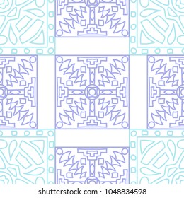 Seamless background.  Abstract color vector pattern for paper or cover. Abstract geometrical ethnic ornament with northern motifs. Vector texture.