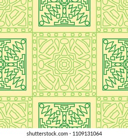 Seamless background.  Abstract color vector pattern for fabric or paper. Abstract geometrical ethnic ornament with northern motifs. Vector texture.