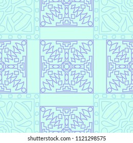 Seamless background.  Abstract color vector pattern for wallpaper or cloth design. Abstract geometrical ethnic ornament with northern motifs. Vector texture.