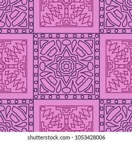 Seamless background.  Abstract color background for wallpaper or cloth design. Abstract geometrical ethnic ornament with northern motifs. Vector texture.