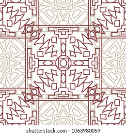 Seamless background.  Abstract color background for wallpaper or cloth design. Abstract geometrical ethnic ornament with northern motifs. Vector texture.