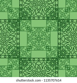 Seamless background.  Abstract color background for wallpaper or cloth design. Abstract geometrical ethnic ornament with northern motifs. Vector texture.