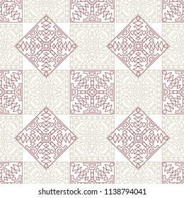 Seamless background.  Abstract color background for wallpaper or cloth design. Abstract geometrical ethnic ornament with northern motifs. Vector texture.