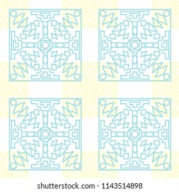 Seamless background.  Abstract color background for wallpaper or cloth design. Abstract geometrical ethnic ornament with northern motifs. Vector texture.