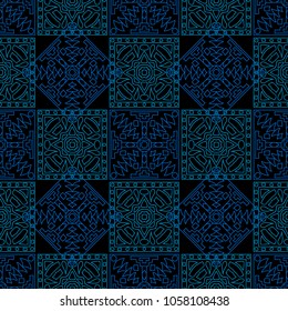 Seamless background.  Abstract colorful vector background for wallpaper or cloth design. Abstract geometrical ethnic ornament with northern motifs. Vector texture.