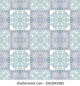 Seamless background.  Abstract colorful vector background for fabric or paper. Abstract geometrical ethnic ornament with northern motifs. Vector texture.