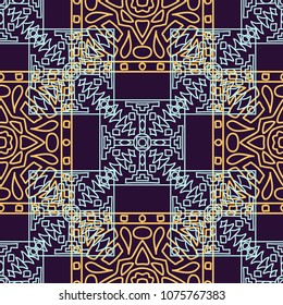 Seamless background.  Abstract colorful vector background for paper or cover. Abstract geometrical ethnic ornament with northern motifs. Vector texture.