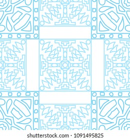 Seamless background.  Abstract colorful vector background for wallpaper or cloth design. Abstract geometrical ethnic ornament with northern motifs. Vector texture.