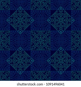 Seamless background.  Abstract colorful vector background for fabric or paper. Abstract geometrical ethnic ornament with northern motifs. Vector texture.
