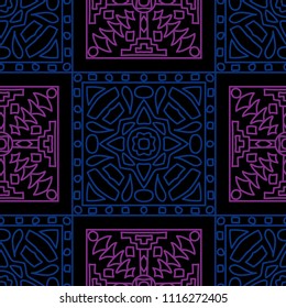Seamless background.  Abstract colorful vector background for paper or cover. Abstract geometrical ethnic ornament with northern motifs. Vector texture.