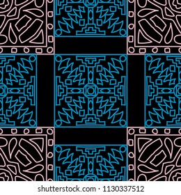 Seamless background.  Abstract colorful vector background for paper or cover. Abstract geometrical ethnic ornament with northern motifs. Vector texture.