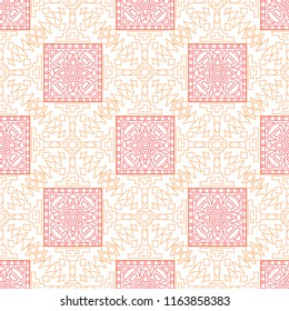 Seamless background.  Abstract colorful vector background for fabric or paper. Abstract geometrical ethnic ornament with northern motifs. Vector texture.